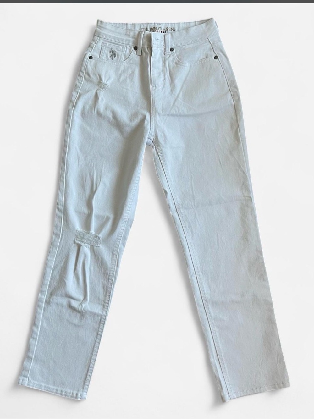 U.S. Polo Assn. White Straight-Leg Women's Jeans